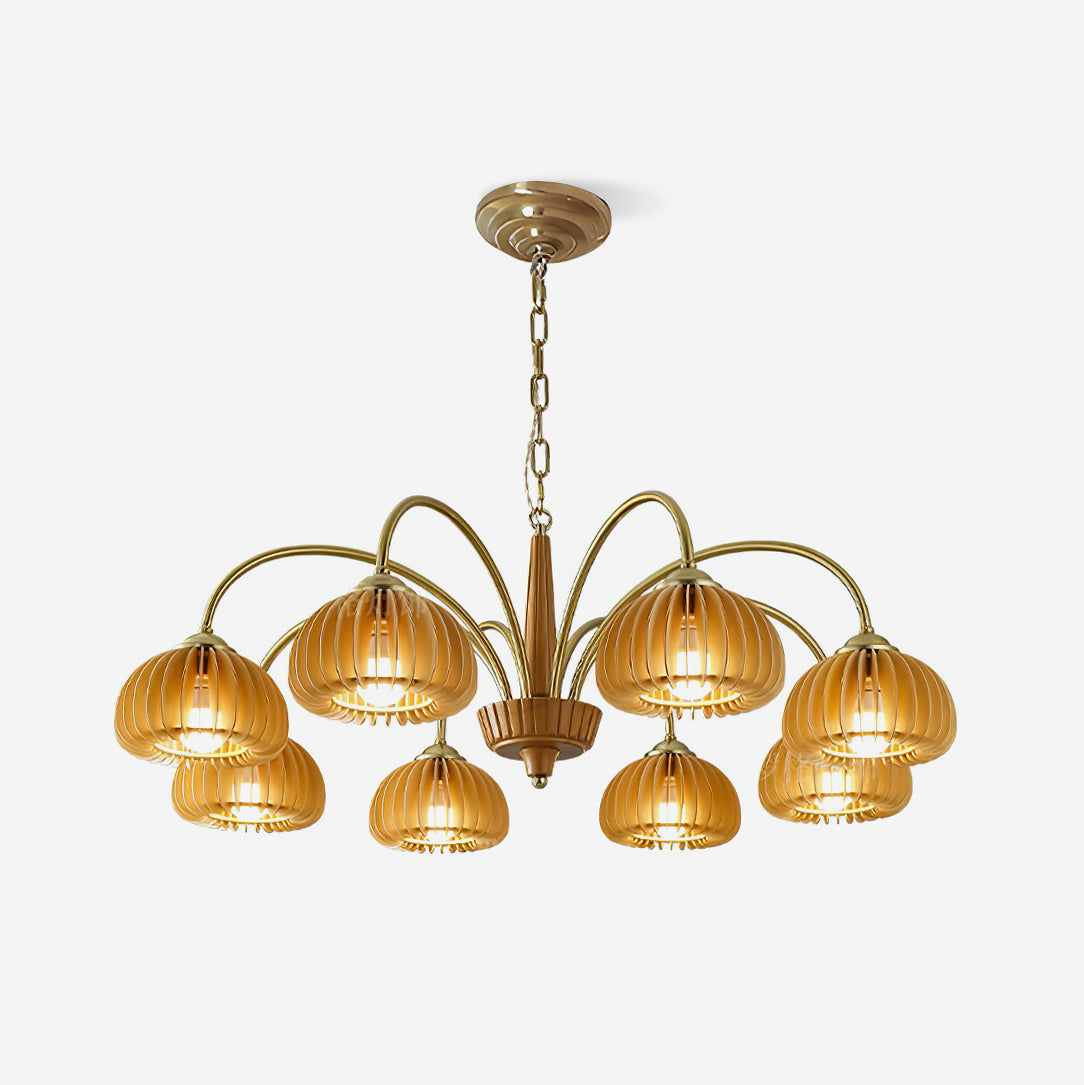 Autumn Glow Pumpkin Wooden Chandelier - Letslighting
