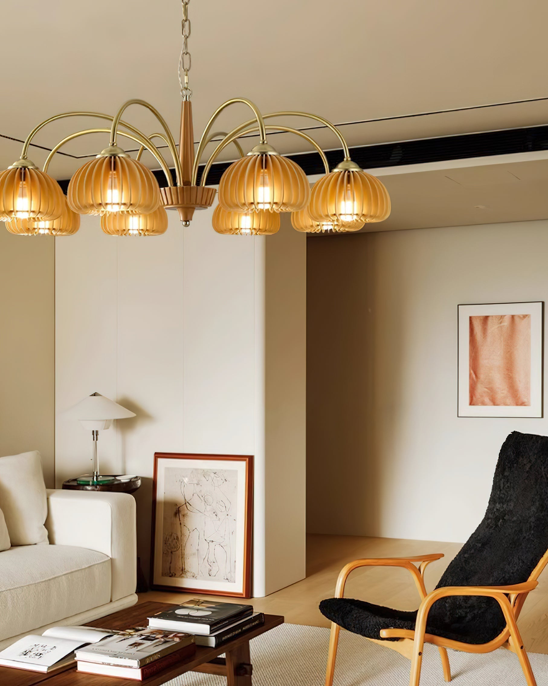 Autumn Glow Pumpkin Wooden Chandelier - Letslighting