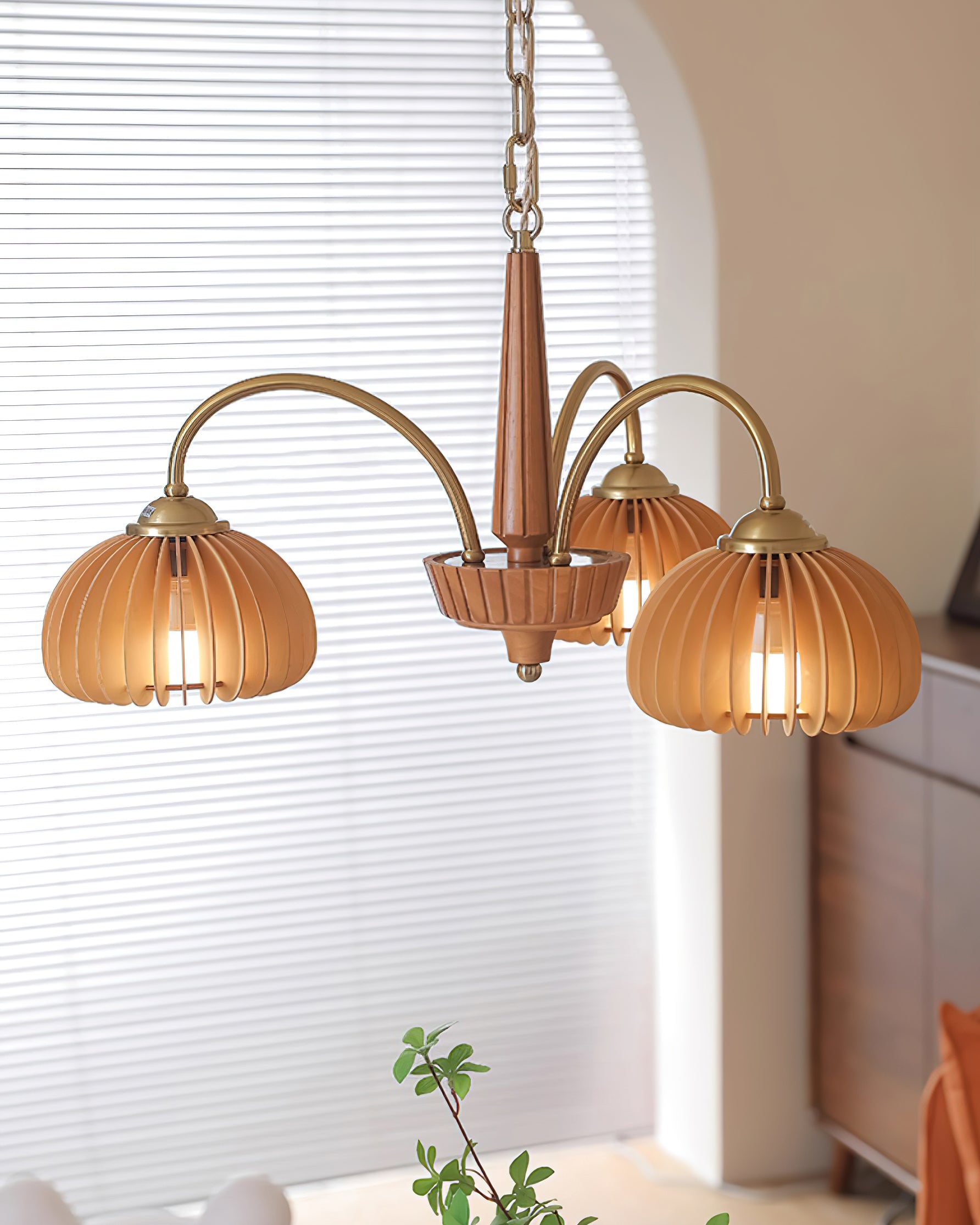 Autumn Glow Pumpkin Wooden Chandelier - Letslighting