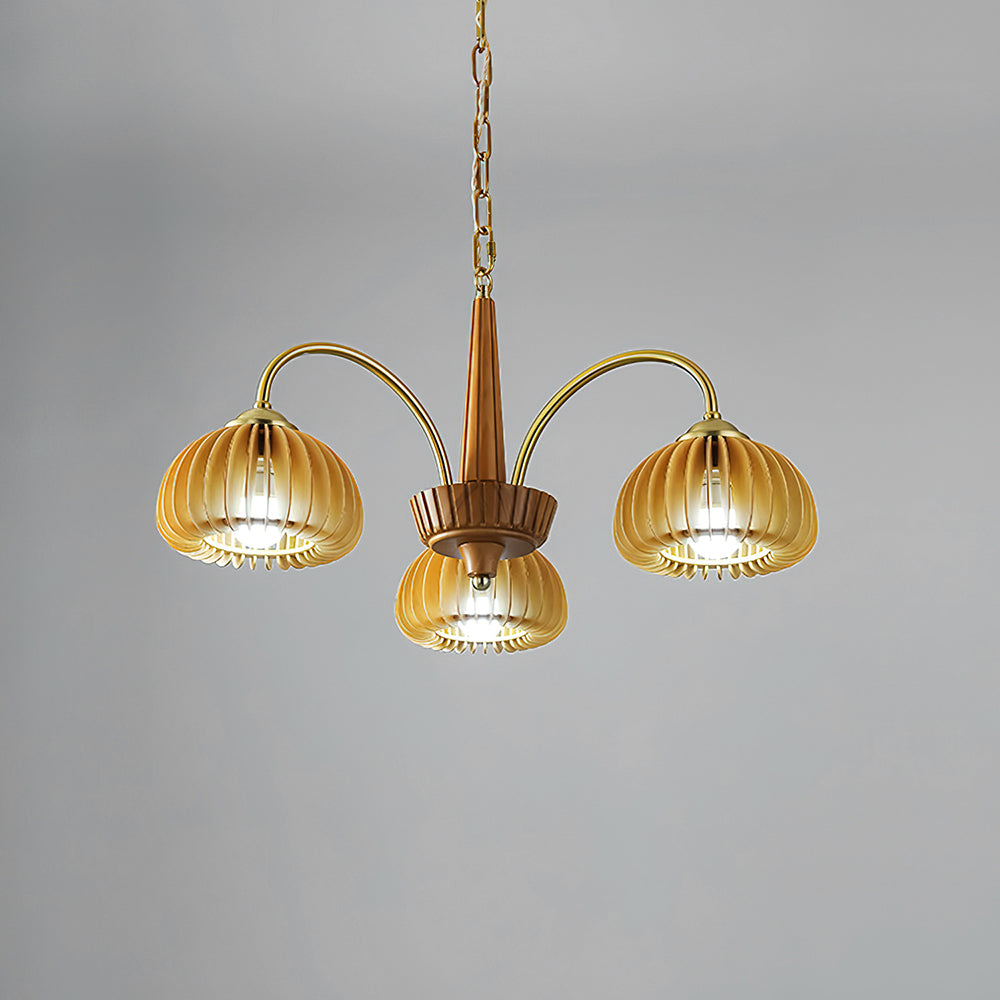Autumn Glow Pumpkin Wooden Chandelier - Letslighting