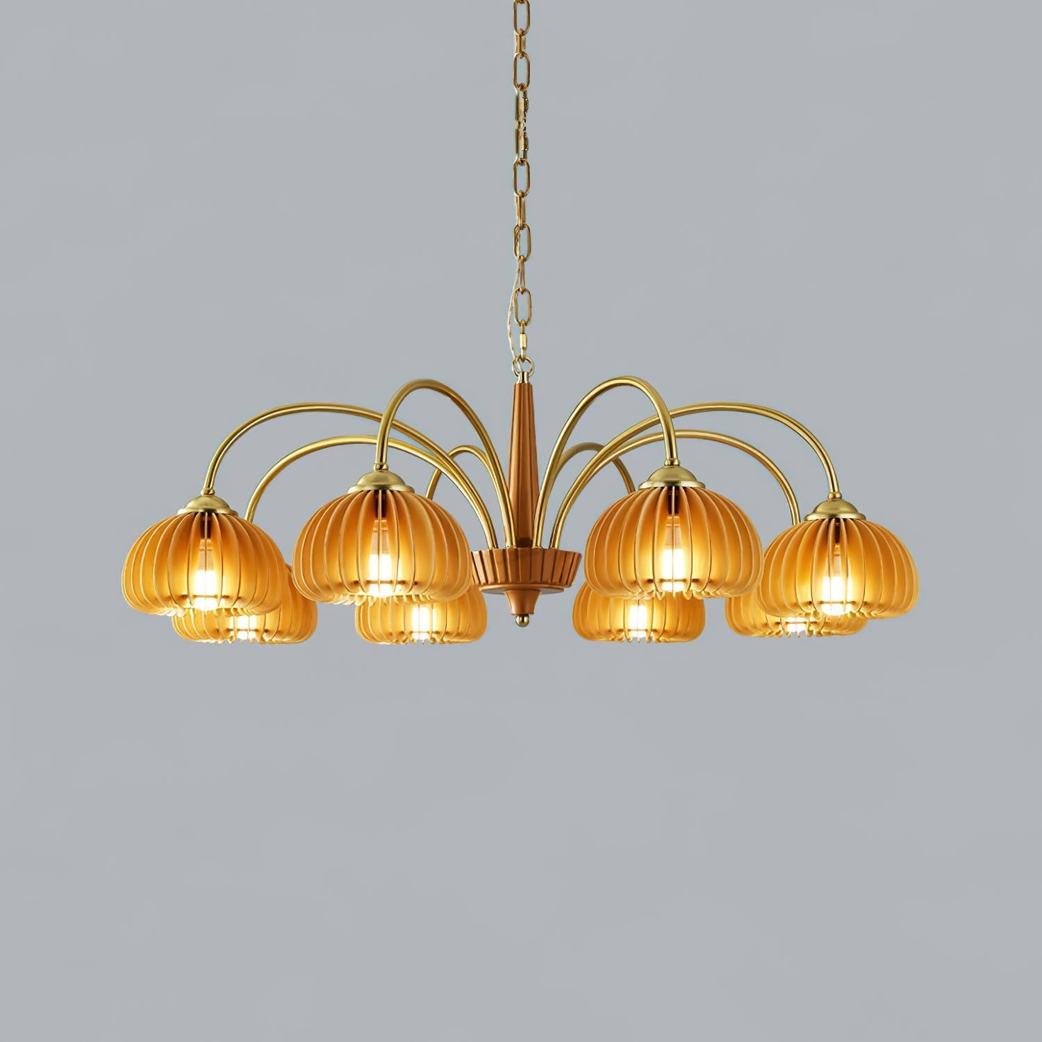 Autumn Glow Pumpkin Wooden Chandelier - Letslighting