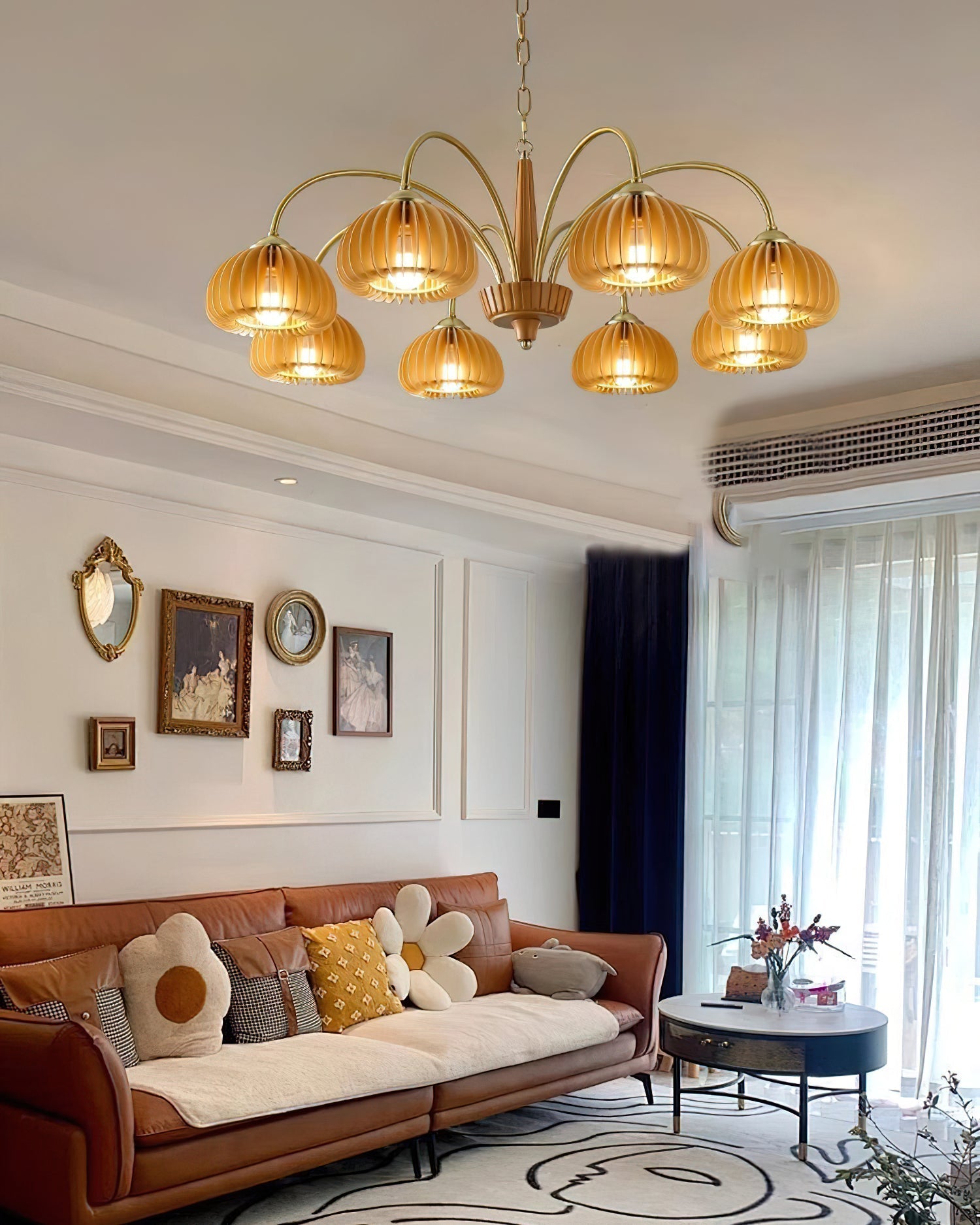 Autumn Glow Pumpkin Wooden Chandelier - Letslighting