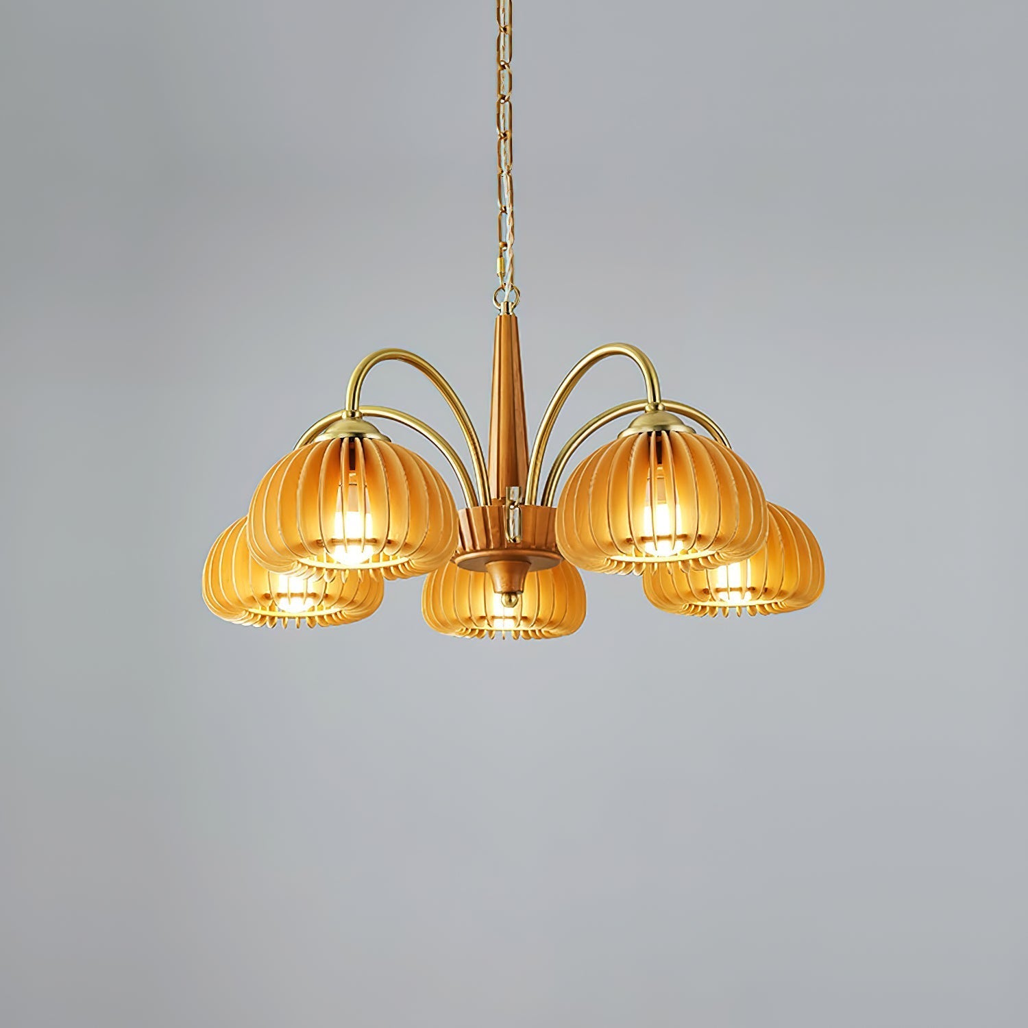 Autumn Glow Pumpkin Wooden Chandelier - Letslighting