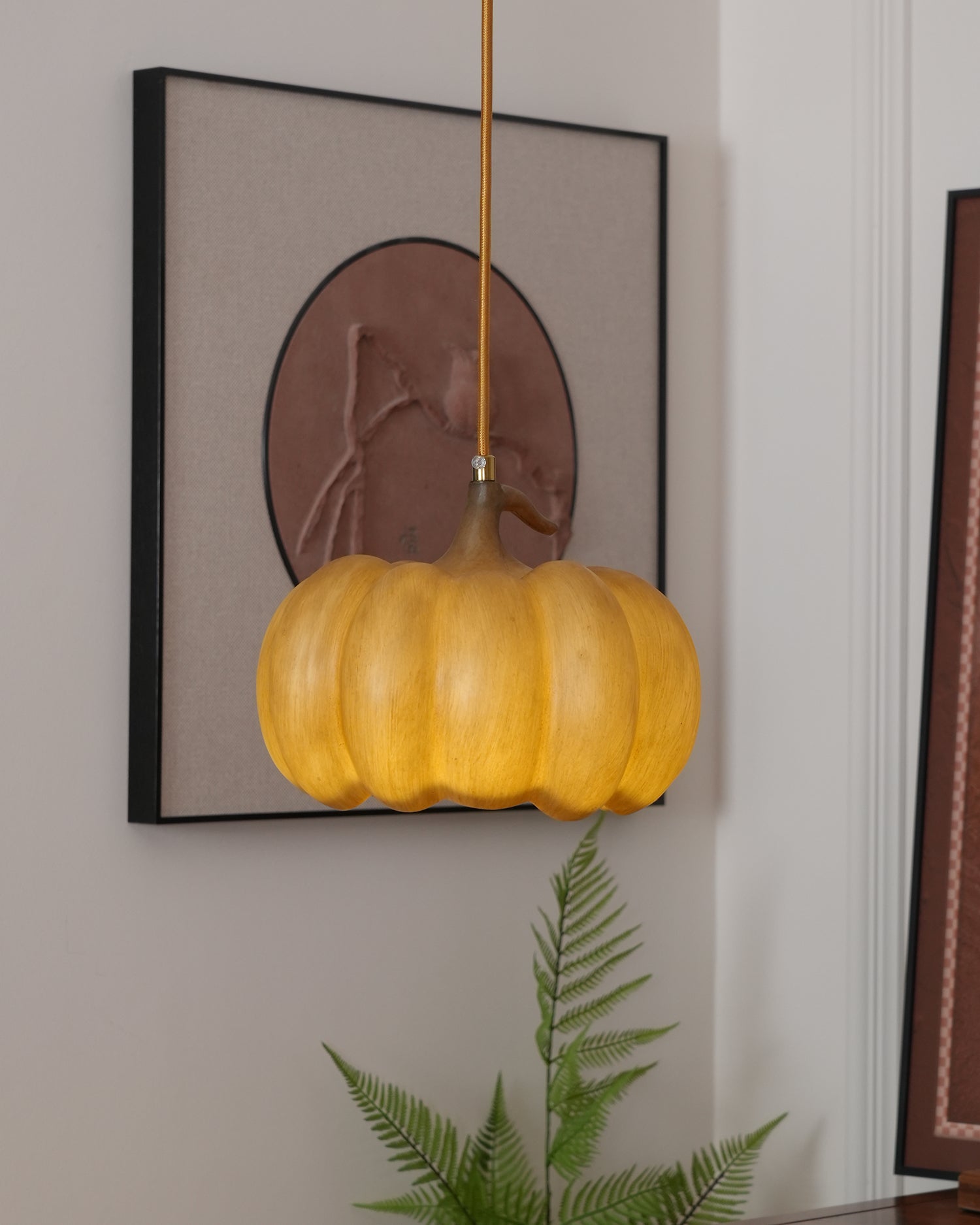 Duzy Pumpkin Pendant Lamp Resin Vintage Japanese - Letslighting