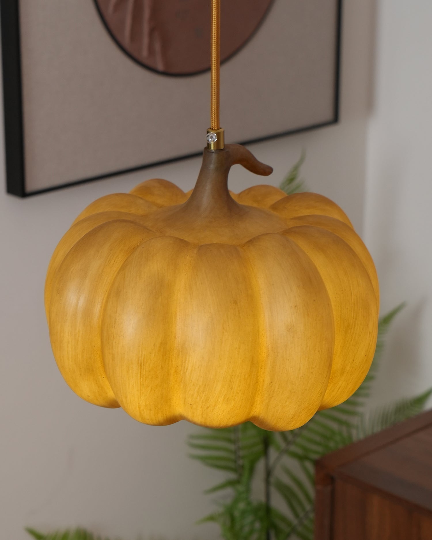 Duzy Pumpkin Pendant Lamp Resin Vintage Japanese - Letslighting