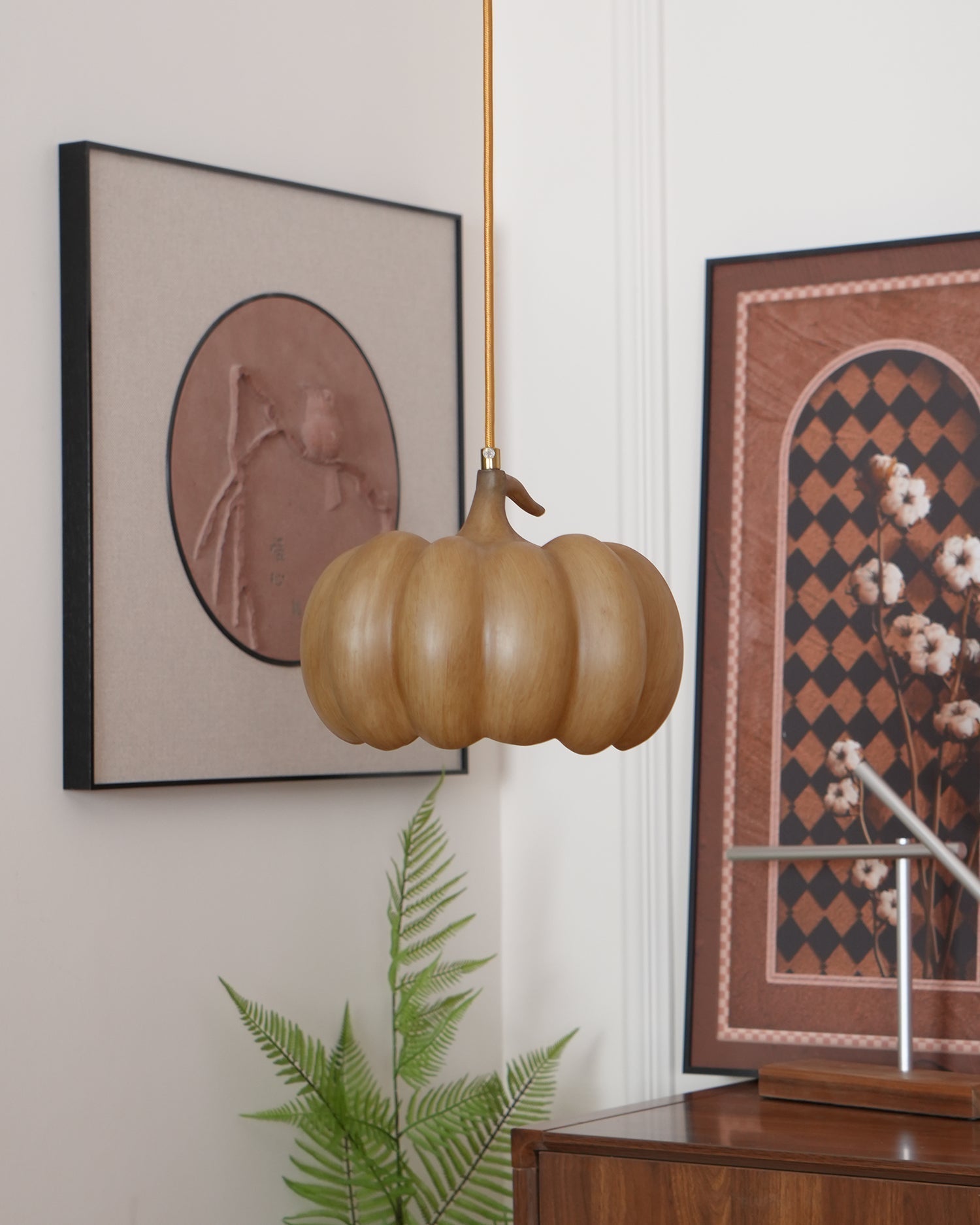 Duzy Pumpkin Pendant Lamp Resin Vintage Japanese - Letslighting