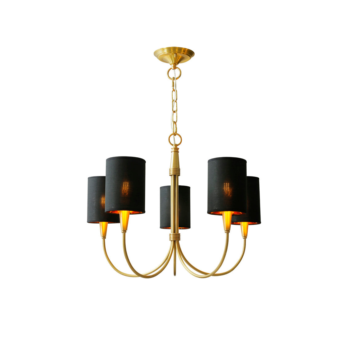 Armira Vintage Industrial Metal Fabric Chandelier - Lamp Copper