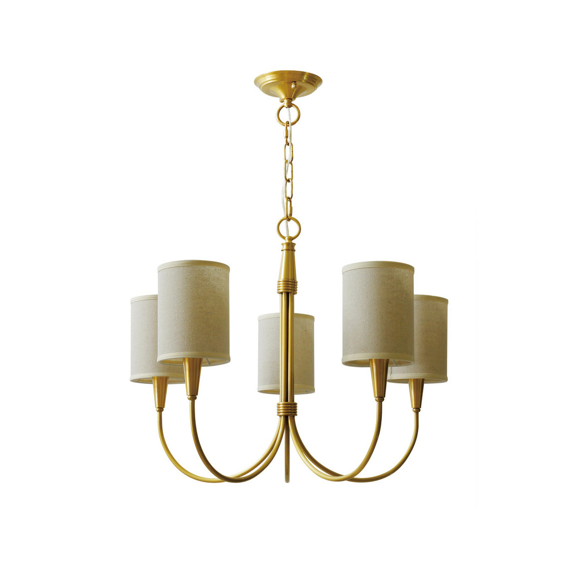 Armira Vintage Industrial Metal Fabric Chandelier - Lamp Copper