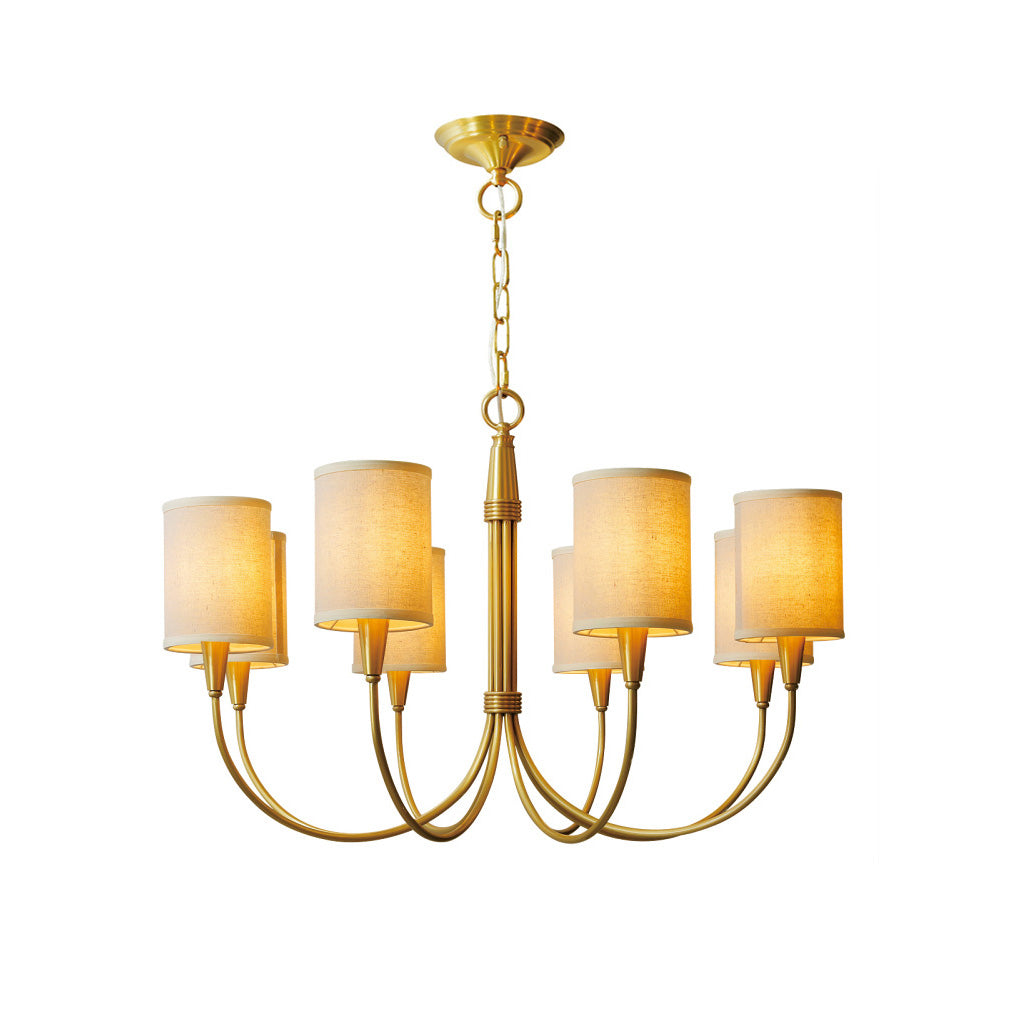 Armira Vintage Industrial Metal Fabric Chandelier - Lamp Copper