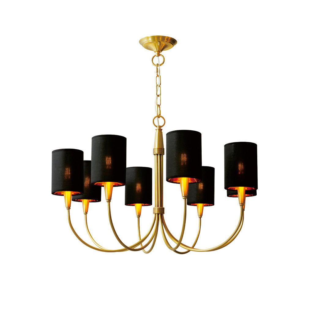 Armira Vintage Industrial Metal Fabric Chandelier - Lamp Copper