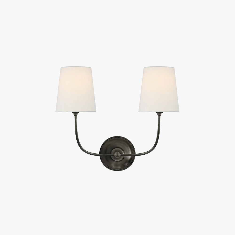 Victor Applique Murale en Bronze Noir et Tissu