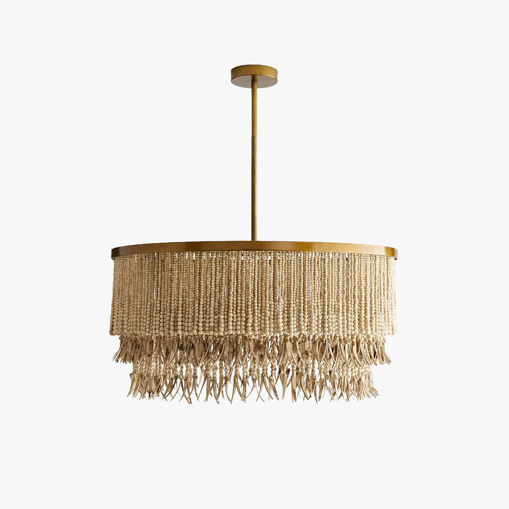 Odette Lustre en Bois et Perles de Noix de Coco