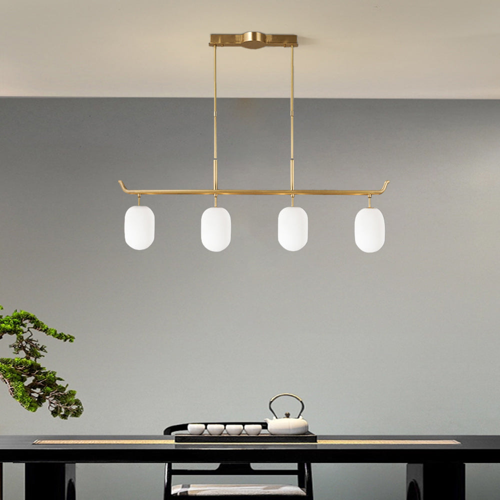 Valentina Moderne Cuivre Verre Linéaire Lustre Salon
