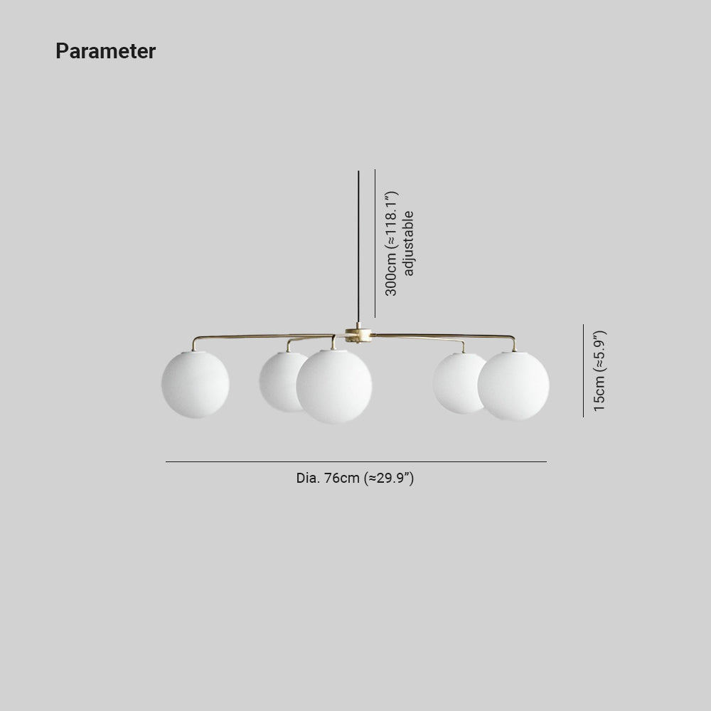 Valentina Minimaliste LED Bulle Verre Métal Lustre Salon