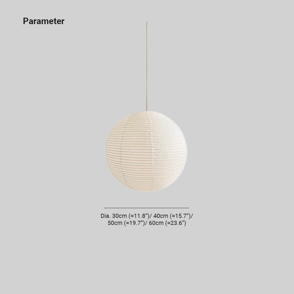 Ritta Japonais Sphérique Papier Métal Suspension Salon