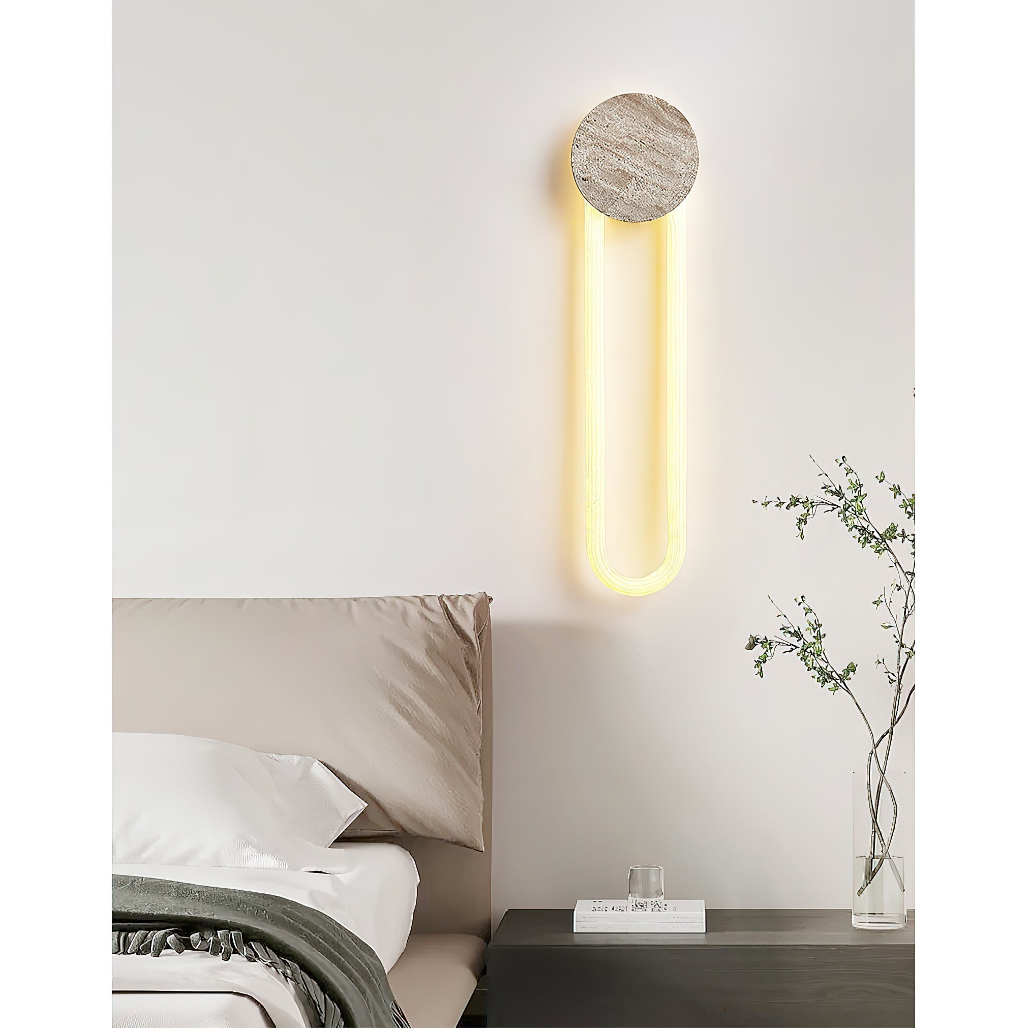 Avynor Modern Minimalist Travertine Wall Lamp - Lamp Copper