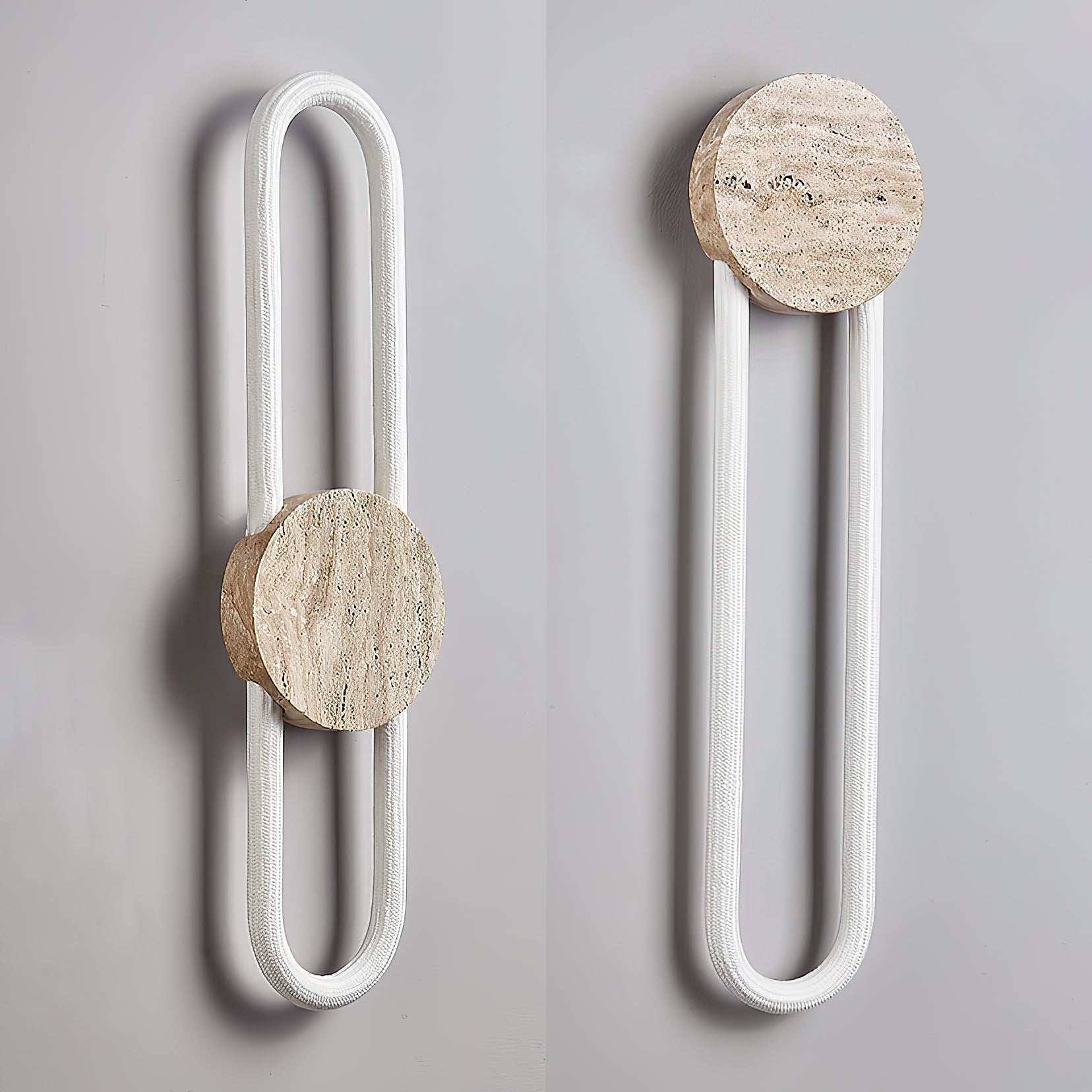 Avynor Modern Minimalist Travertine Wall Lamp - Lamp Copper