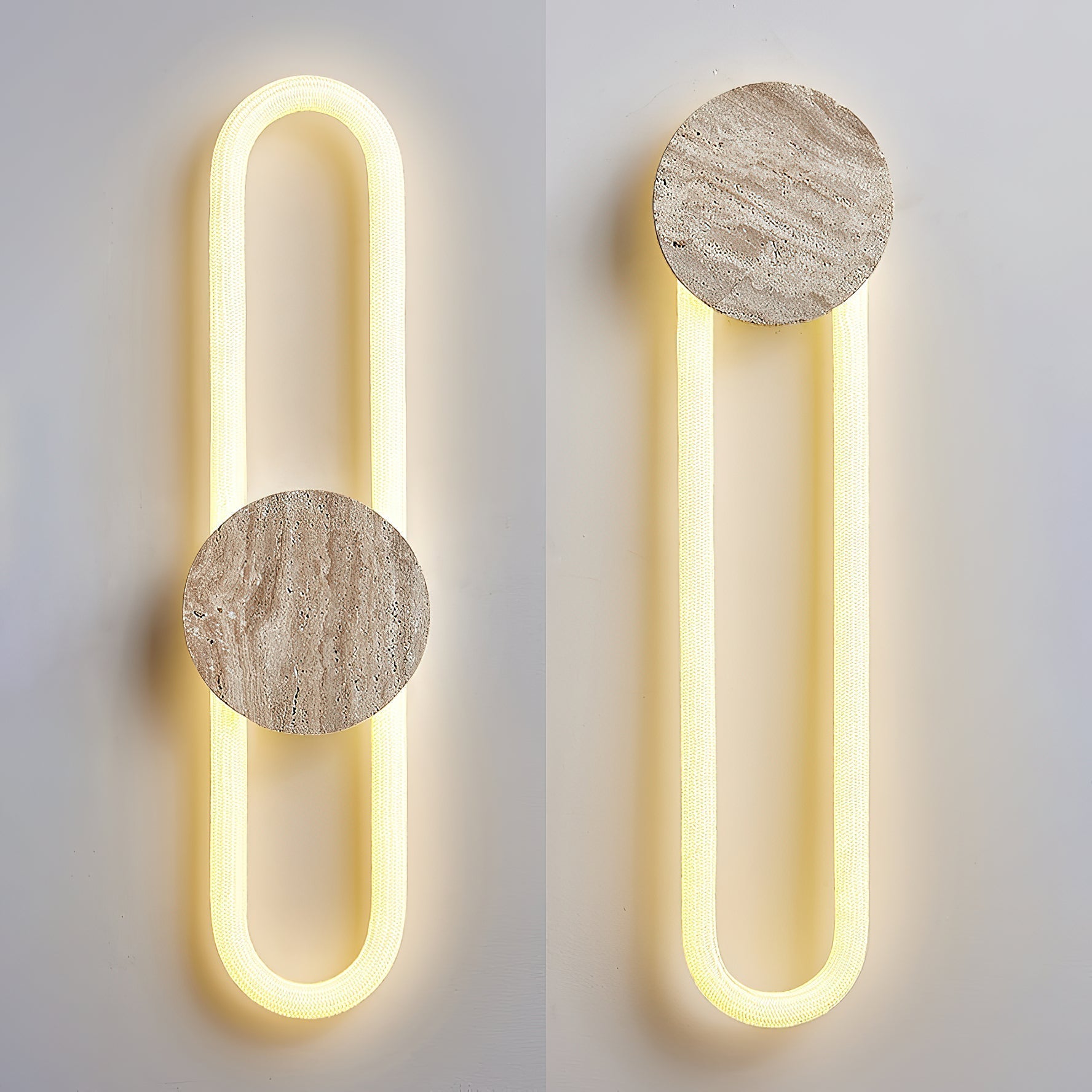 Avynor Modern Minimalist Travertine Wall Lamp - Lamp Copper