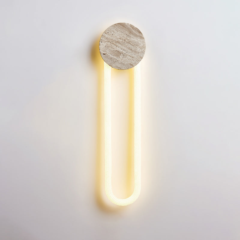 Avynor Modern Minimalist Travertine Wall Lamp - Lamp Copper