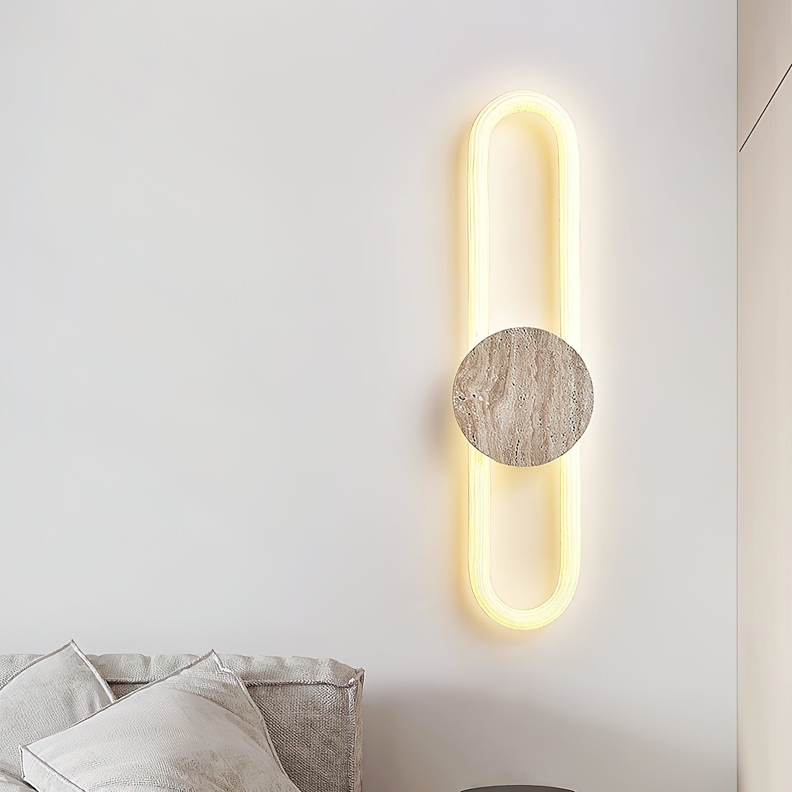 Avynor Modern Minimalist Travertine Wall Lamp - Lamp Copper