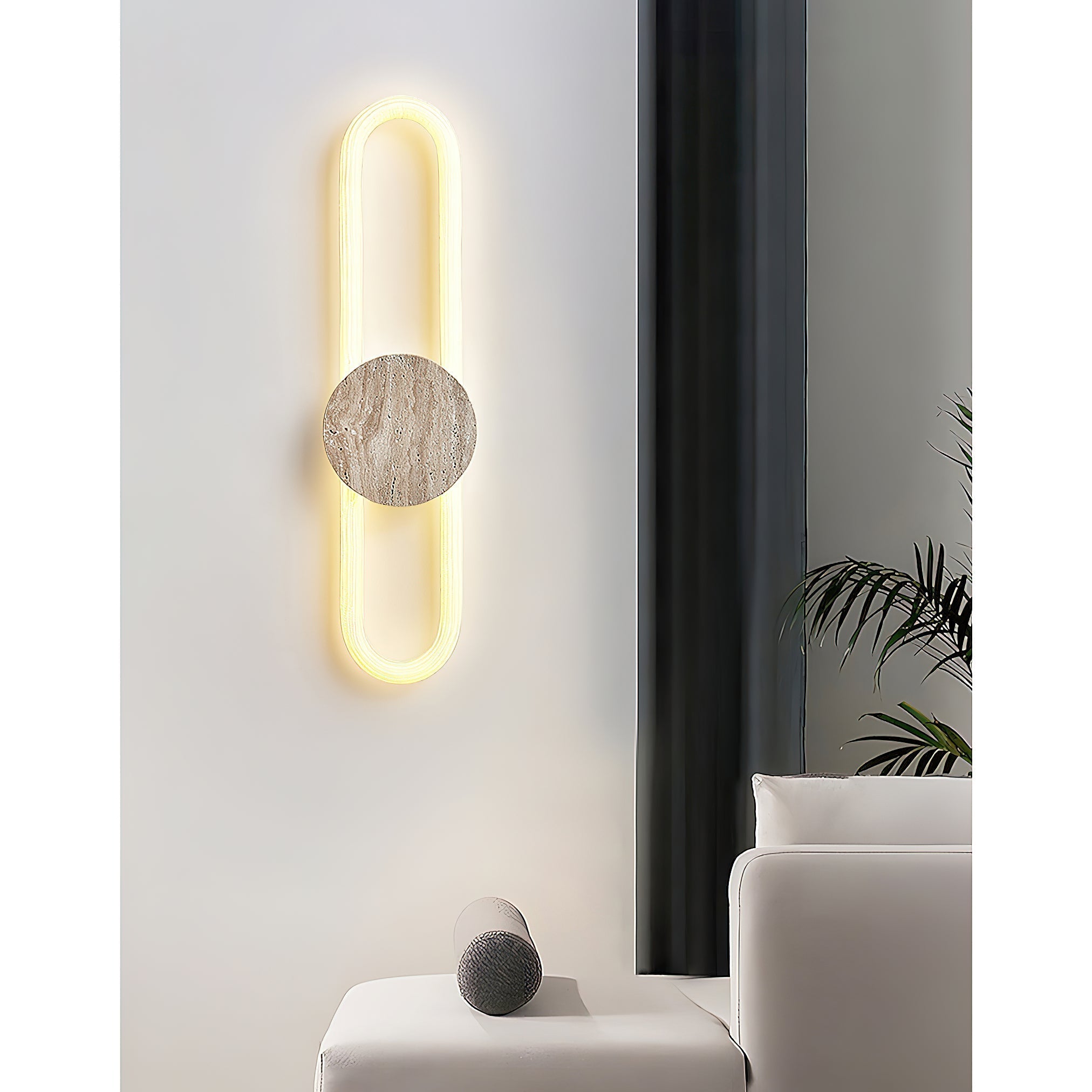 Avynor Modern Minimalist Travertine Wall Lamp - Lamp Copper