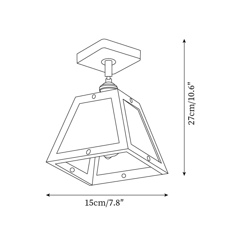 Radia Ceiling Light Wood Glass Vintage - Letslighting