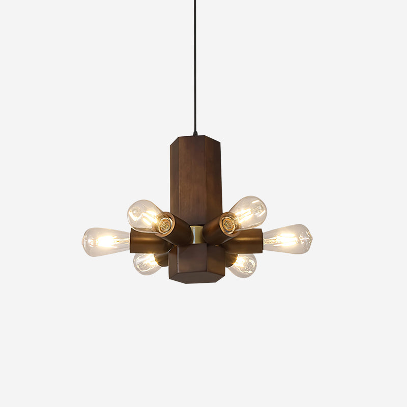 Radia Pendant Lamp Wood Exposed Industrial - Letslighting