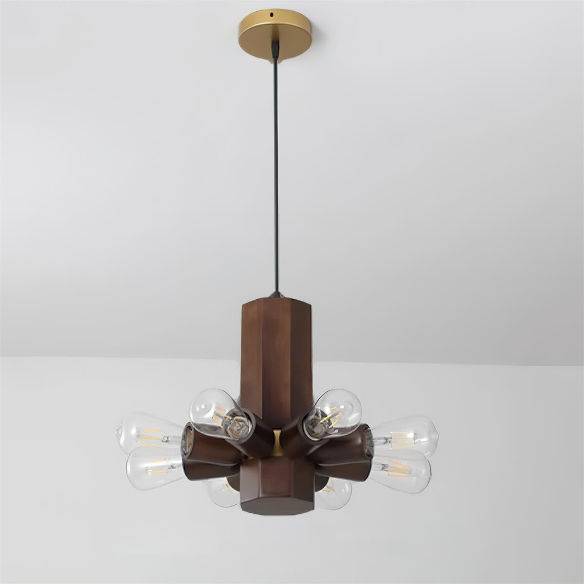 Radia Pendant Lamp Wood Exposed Industrial - Letslighting