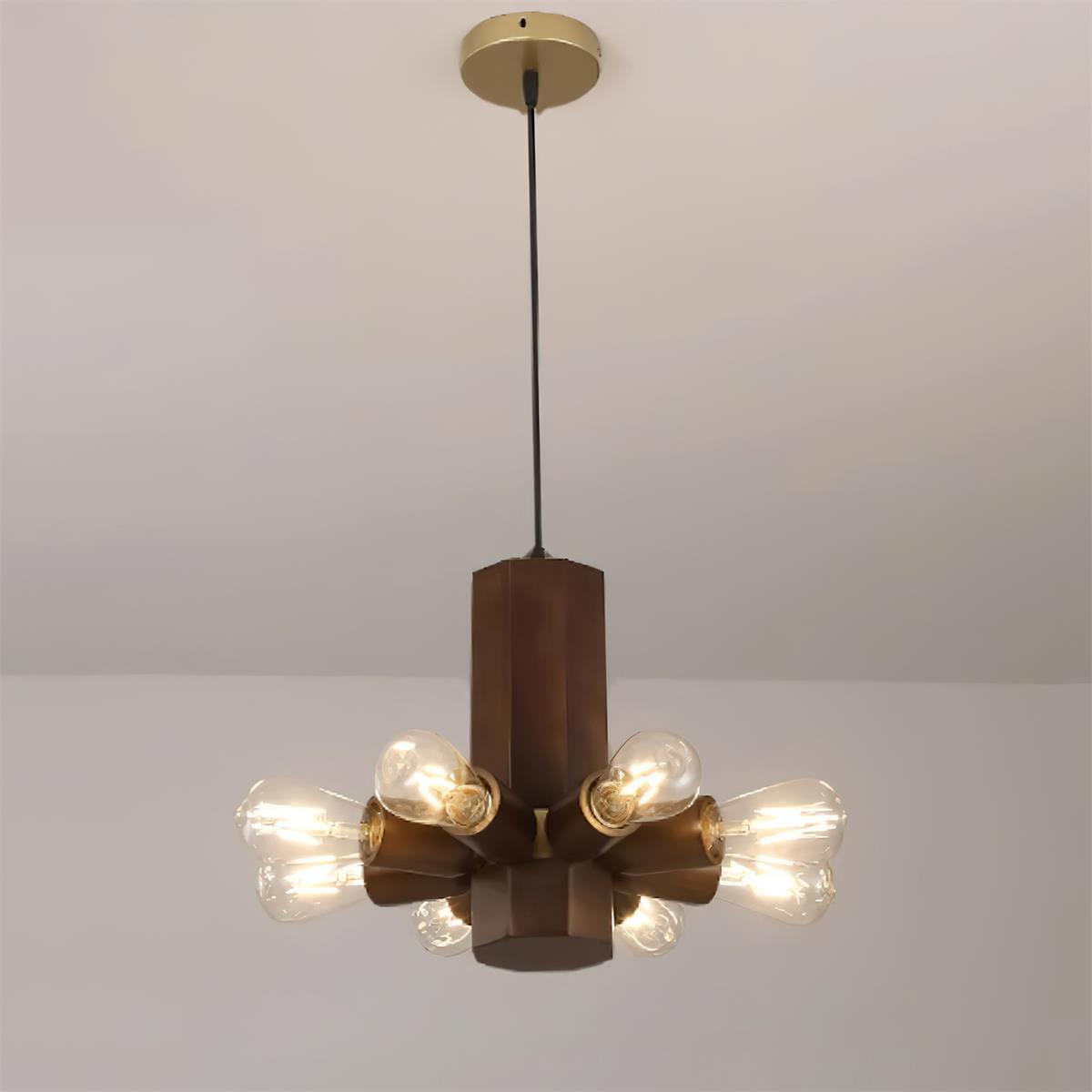 Radia Pendant Lamp Wood Exposed Industrial - Letslighting