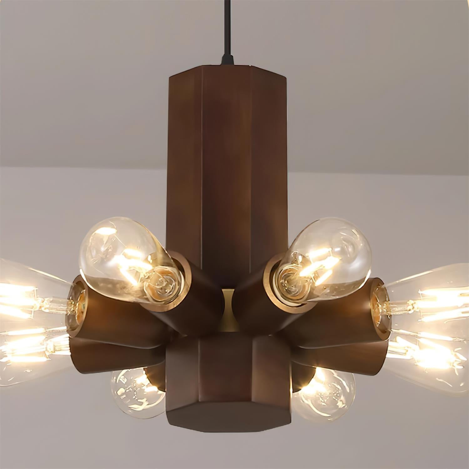 Radia Pendant Lamp Wood Exposed Industrial - Letslighting