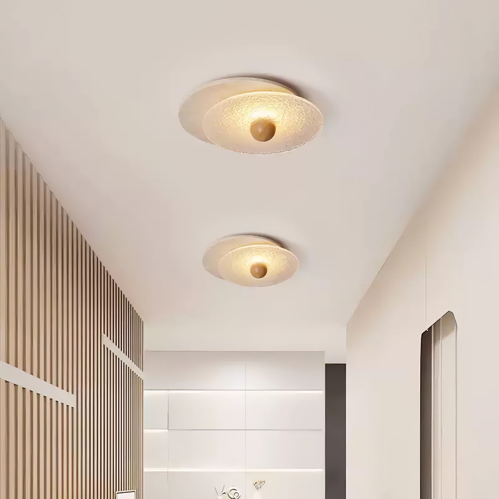 Orlora Plafonnier Circulaire en Travertin - Neutralighting