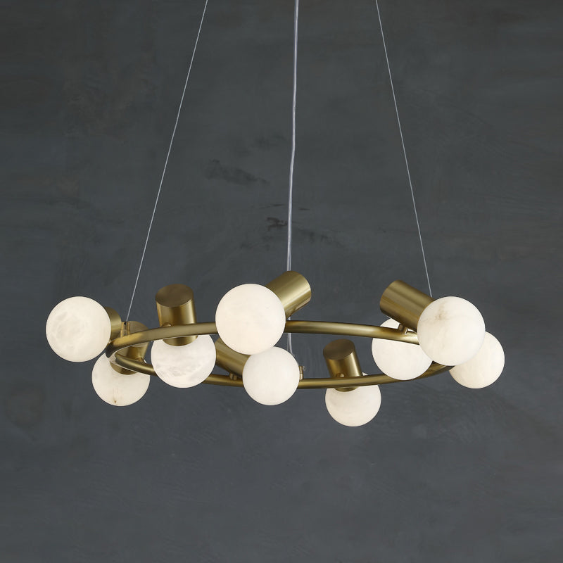 Nyphaiel Postmodern Luxury Alabaster Chandelier - Lamp Copper