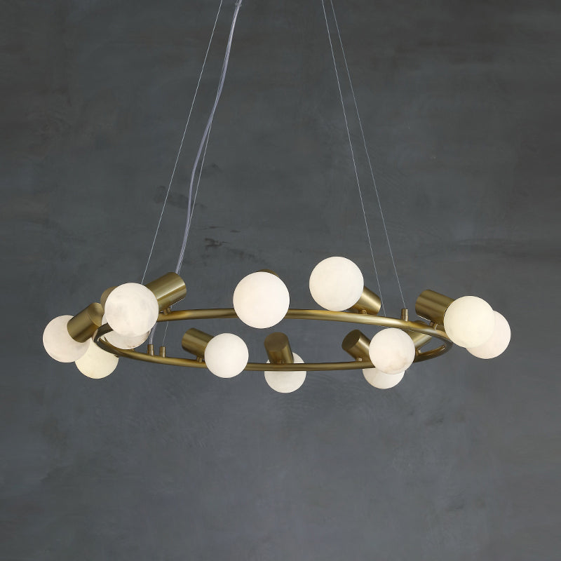Nyphaiel Postmodern Luxury Alabaster Chandelier - Lamp Copper