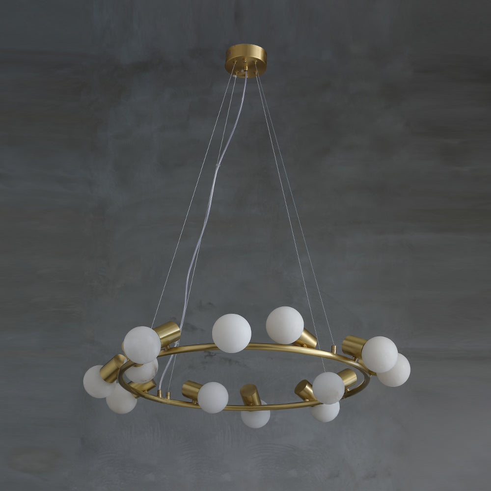 Nyphaiel Postmodern Luxury Alabaster Chandelier - Lamp Copper