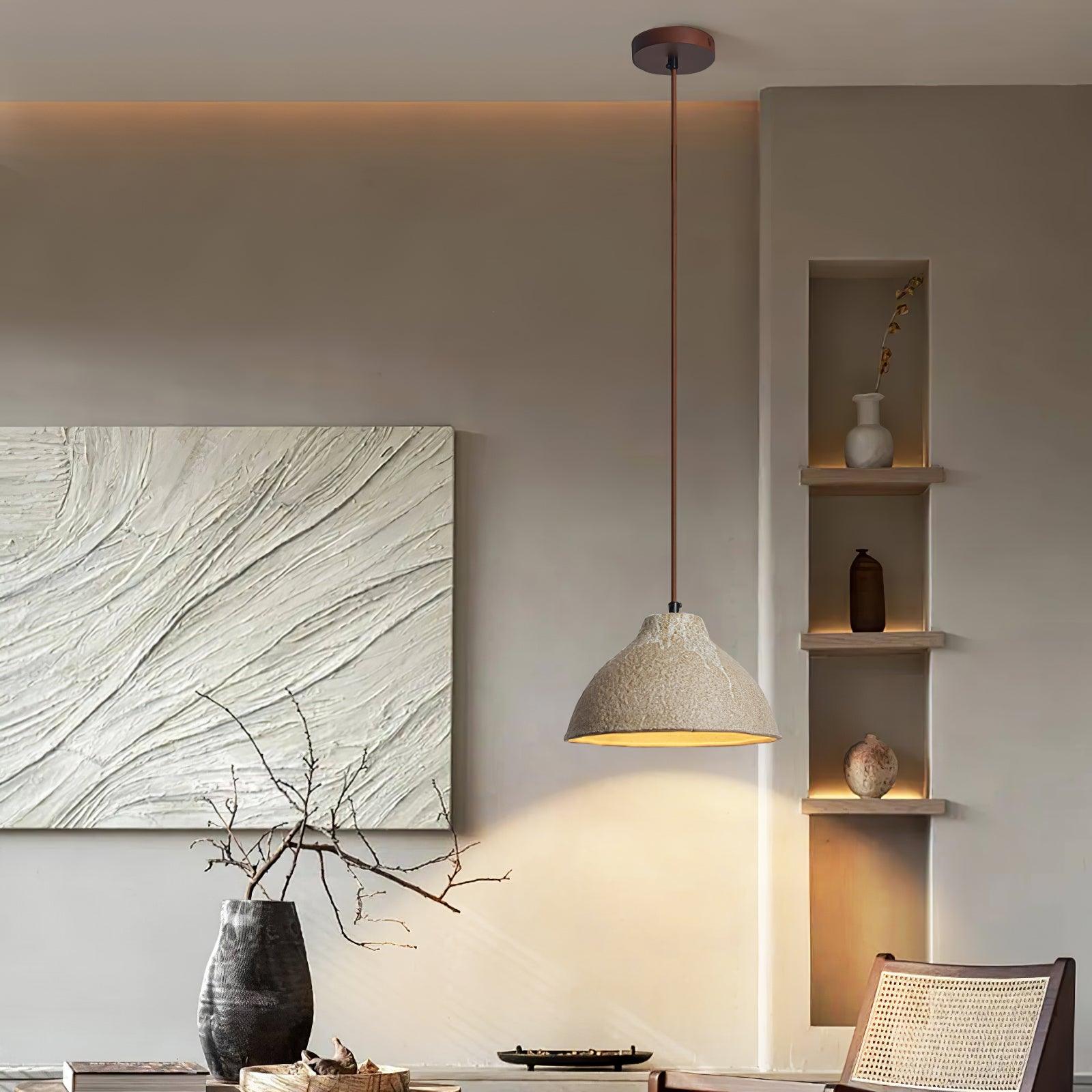 Zandora Retro Ceramic Wood Pendant Lamp - Neutralighting
