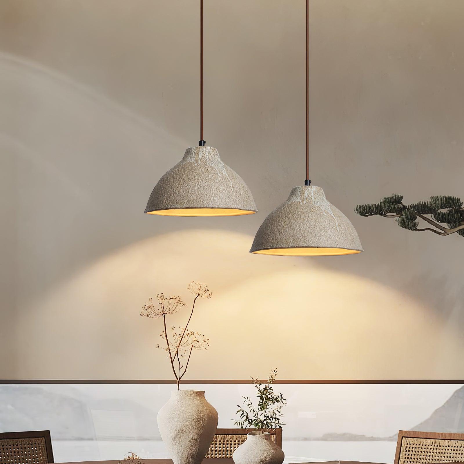 Zandora Retro Ceramic Wood Pendant Lamp - Neutralighting