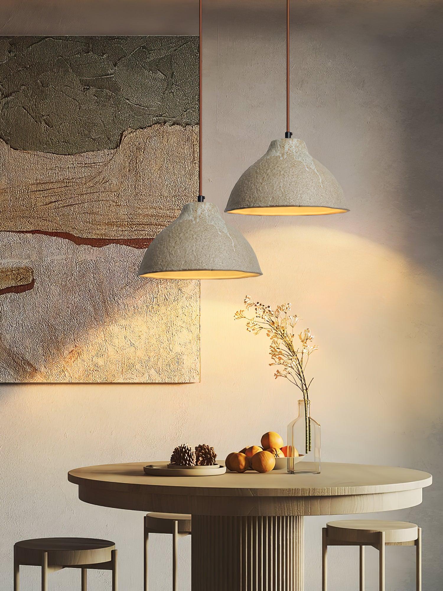 Zandora Retro Ceramic Wood Pendant Lamp - Neutralighting