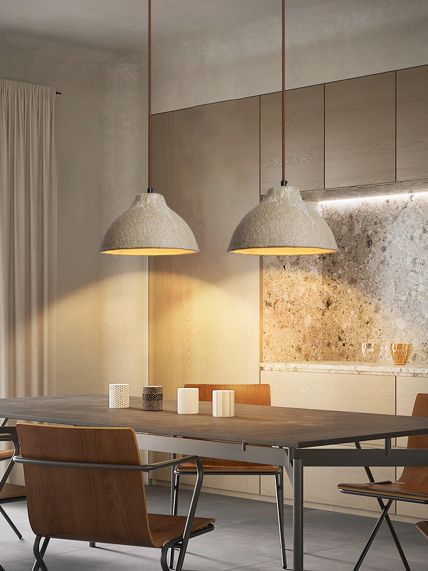 Zandora Retro Ceramic Wood Pendant Lamp - Neutralighting