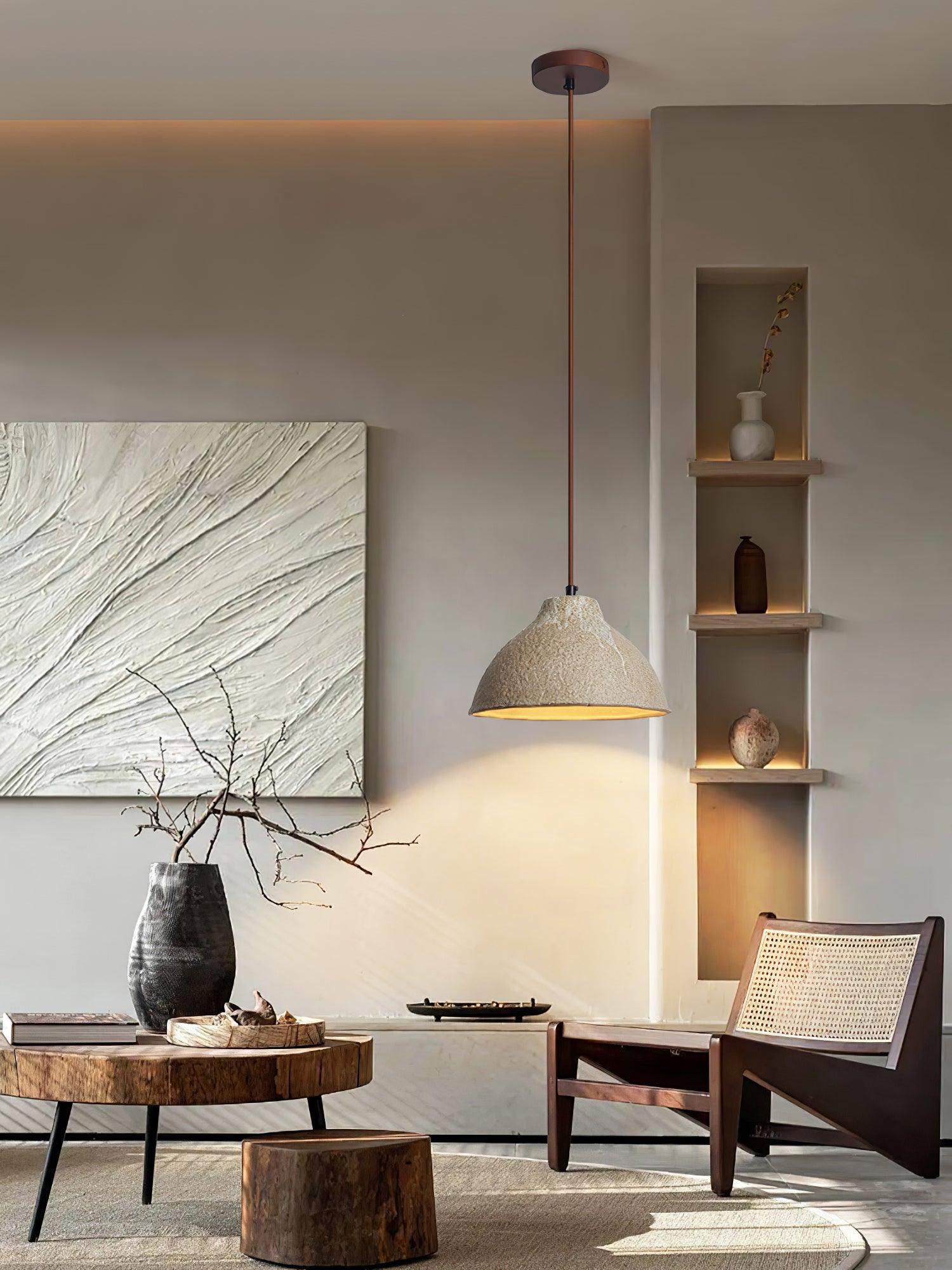 Zandora Retro Ceramic Wood Pendant Lamp - Neutralighting