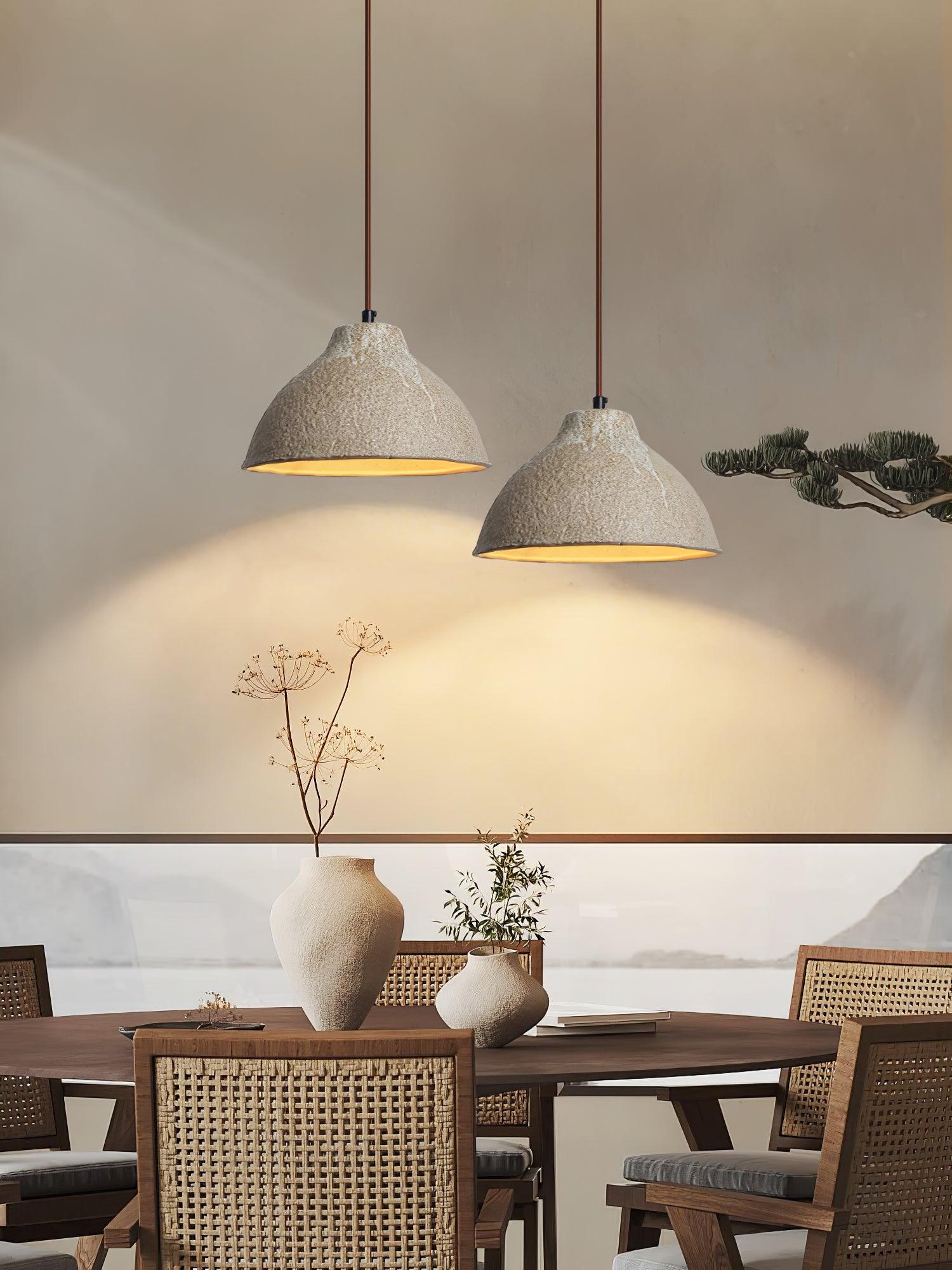 Zandora Retro Ceramic Wood Pendant Lamp - Neutralighting