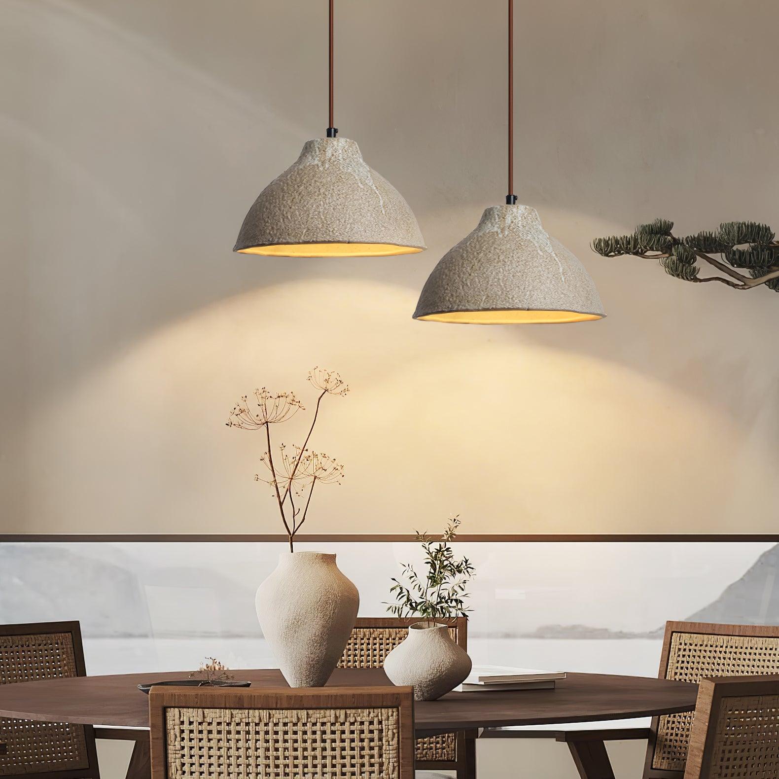 Zandora Retro Ceramic Wood Pendant Lamp - Neutralighting