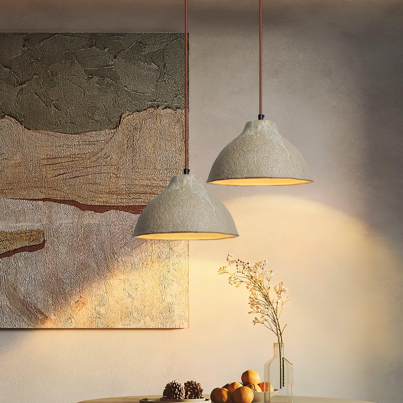 Zandora Retro Ceramic Wood Pendant Lamp - Neutralighting