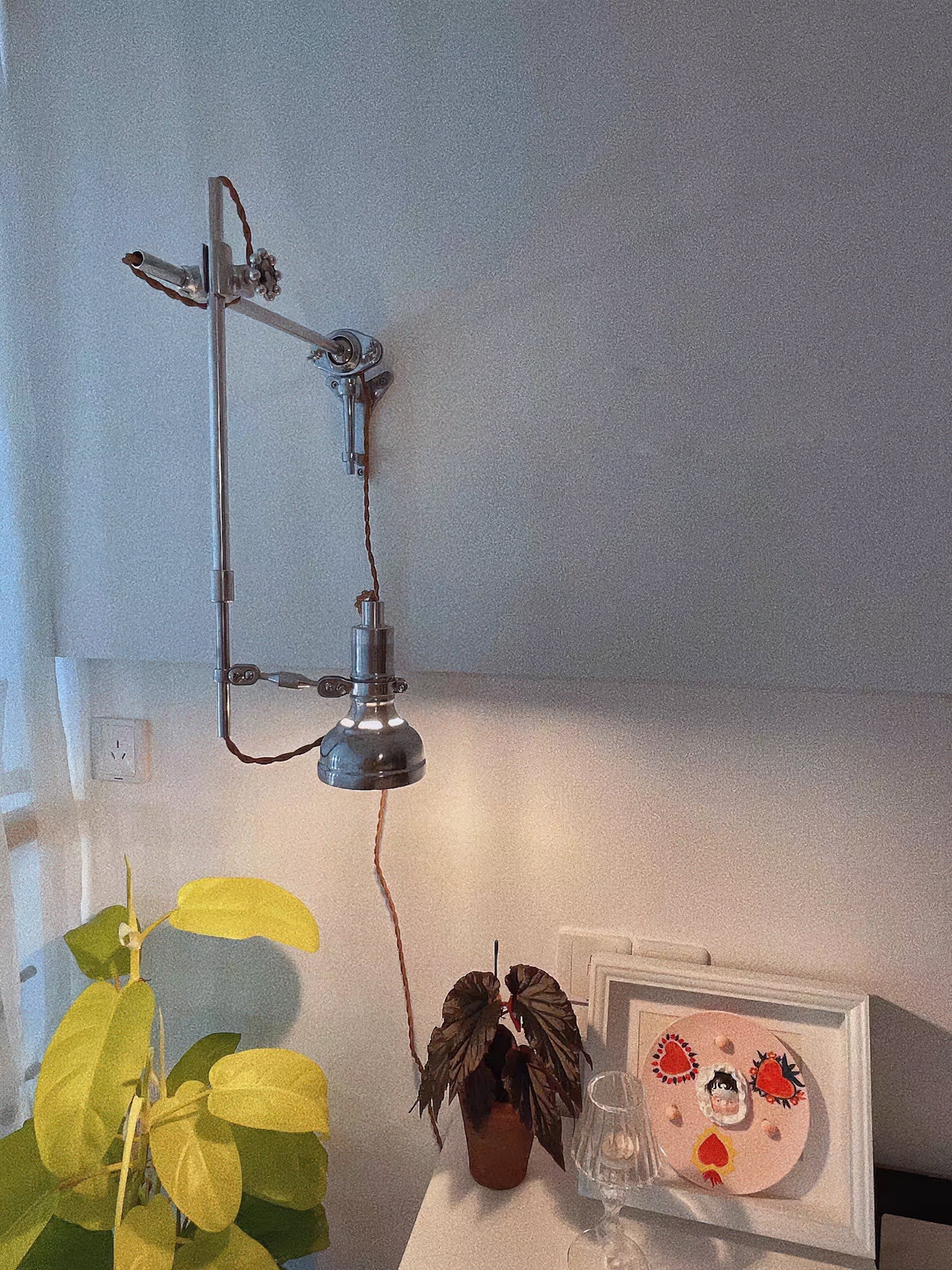 Allirora Vintage Rocker Arm Metal Wall Lamp - Lamp Copper