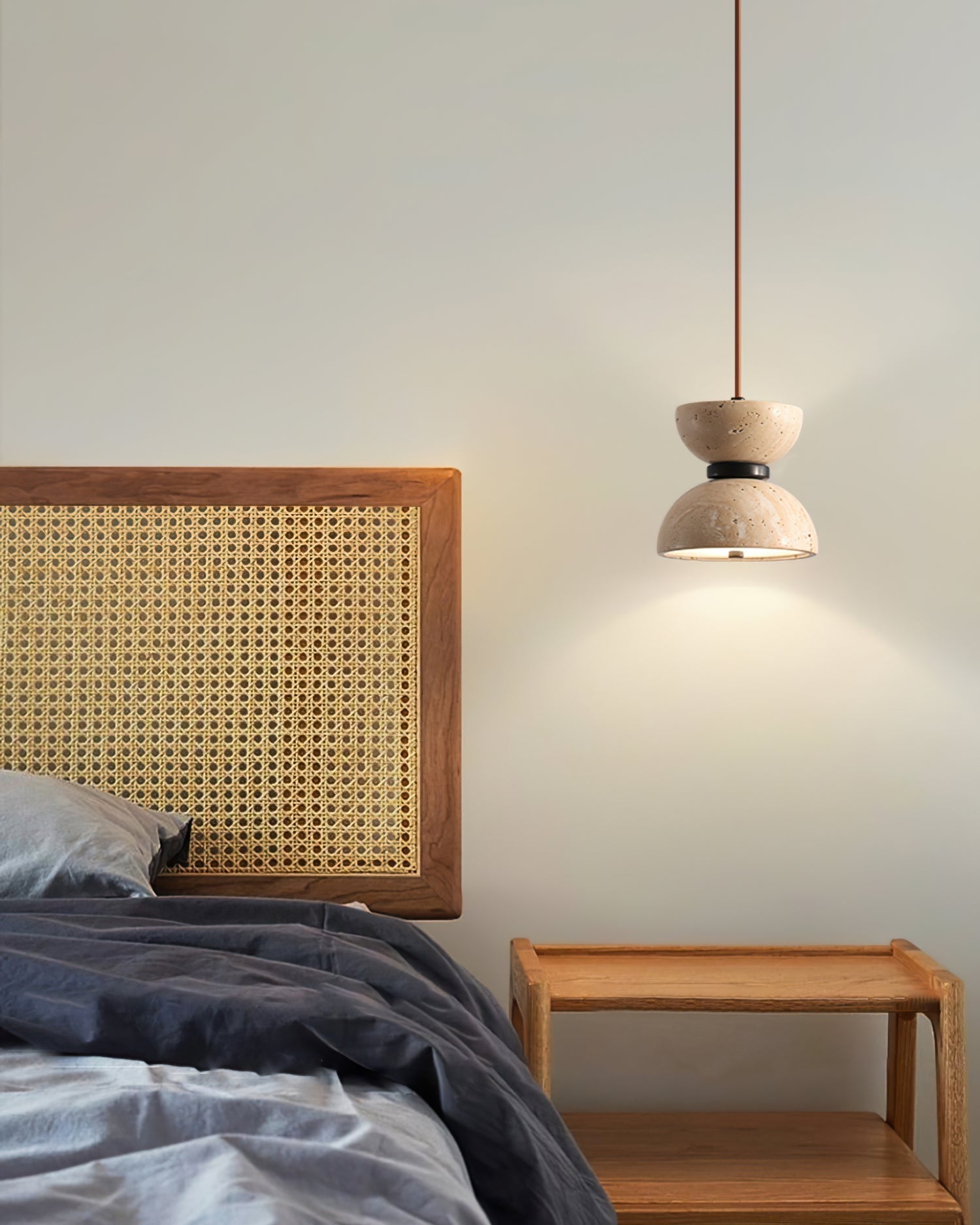 Tersus Travertine Hourglass Pendant Light Double-dome - Letslighting
