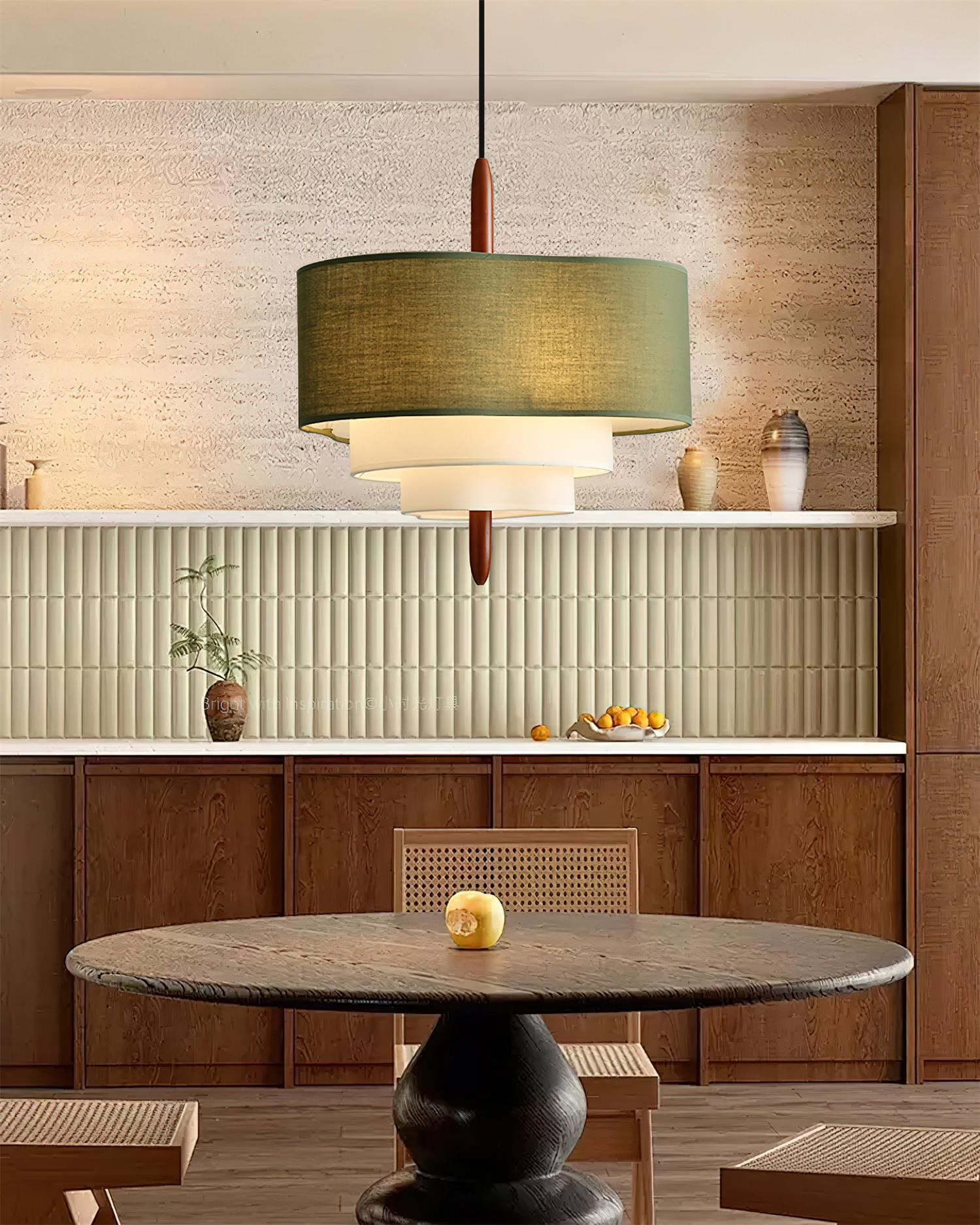 Ophel Green Fabric Pendant Lamp - Letslighting