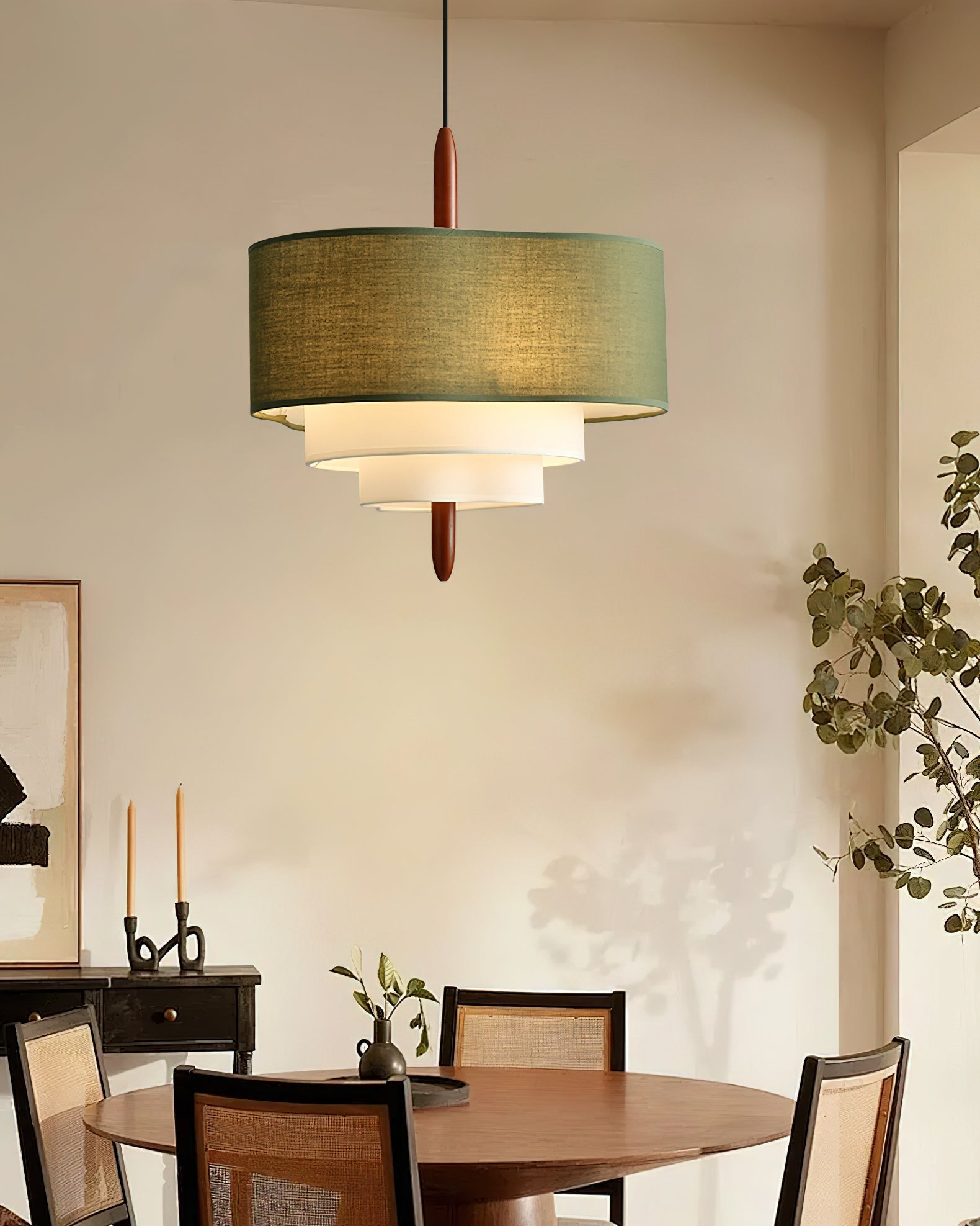 Ophel Green Fabric Pendant Lamp - Letslighting