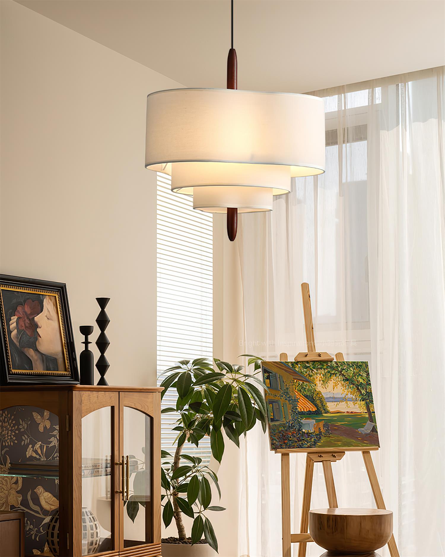 Ophel Green Fabric Pendant Lamp - Letslighting