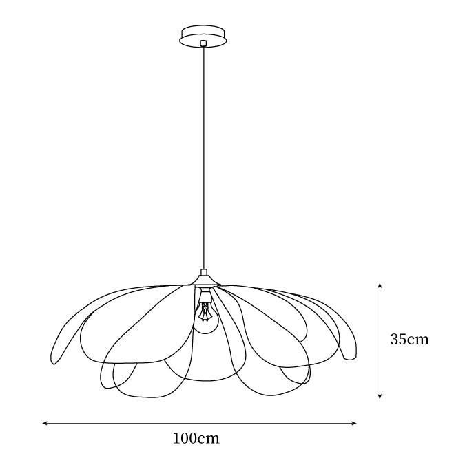 Eloria Lustra Lampe Suspendue Rattan Forme Pétale Élégante - Neutralighting