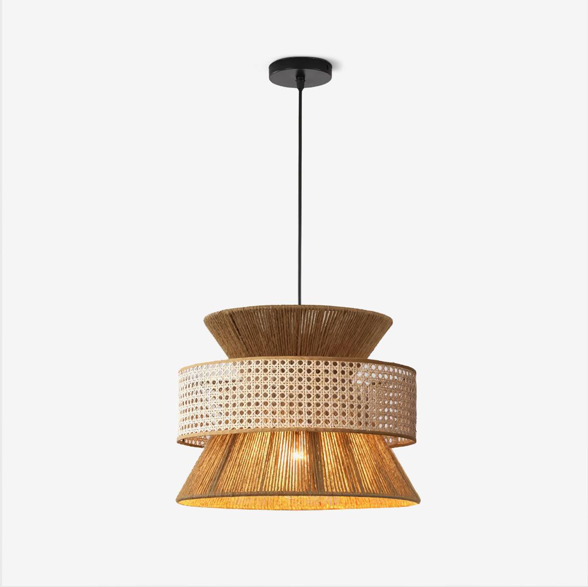 Ophelia Lustra Lampe Suspendue Rattan Tissé Élégante - Neutralighting