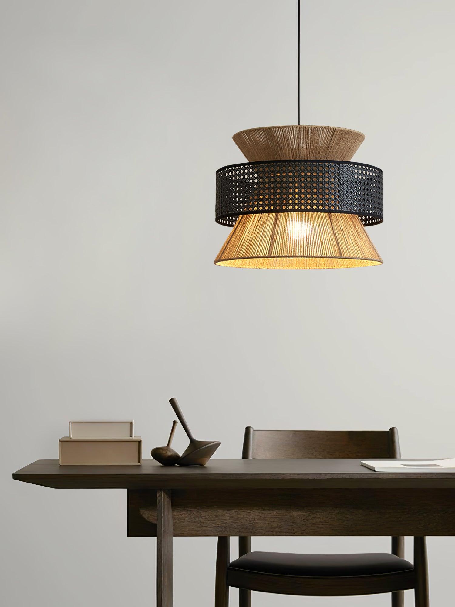 Ophelia Lustra Lampe Suspendue Rattan Tissé Élégante - Neutralighting